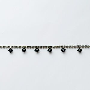 Black Rhinestone Drop Choker